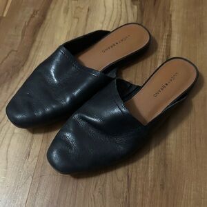 Lucky Brand Black Leather Mules